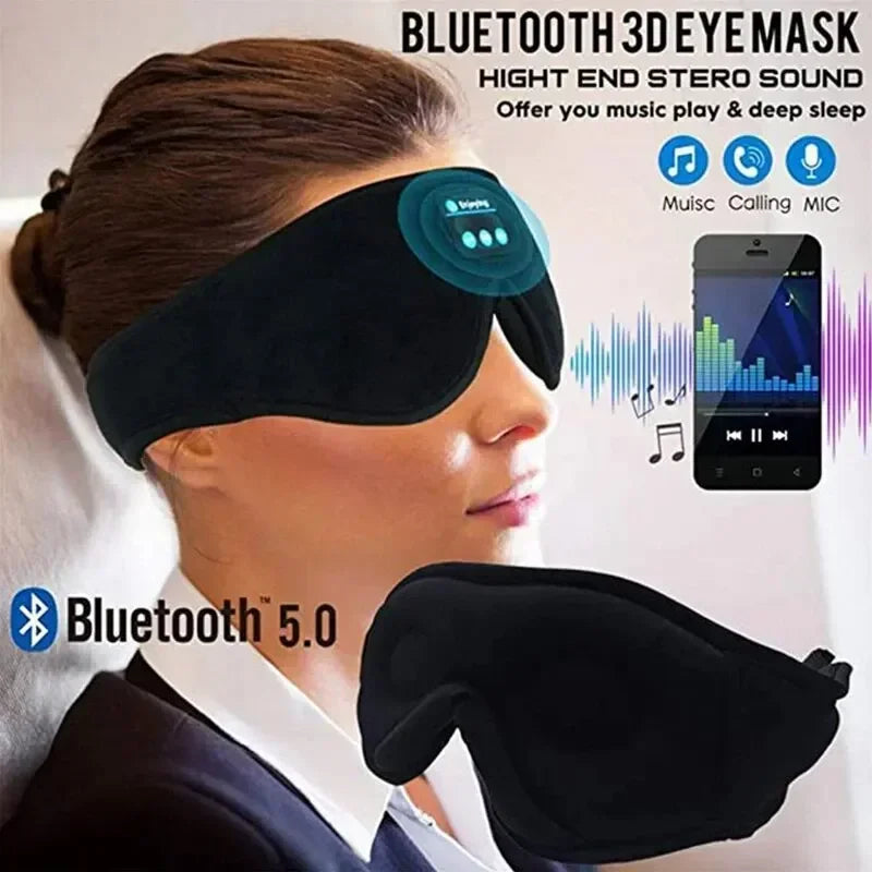 Mask For Sleep Headphones Bluetooth 3D Eye Mask Music Play Sleeping Headphones with Built-in HD Speaker