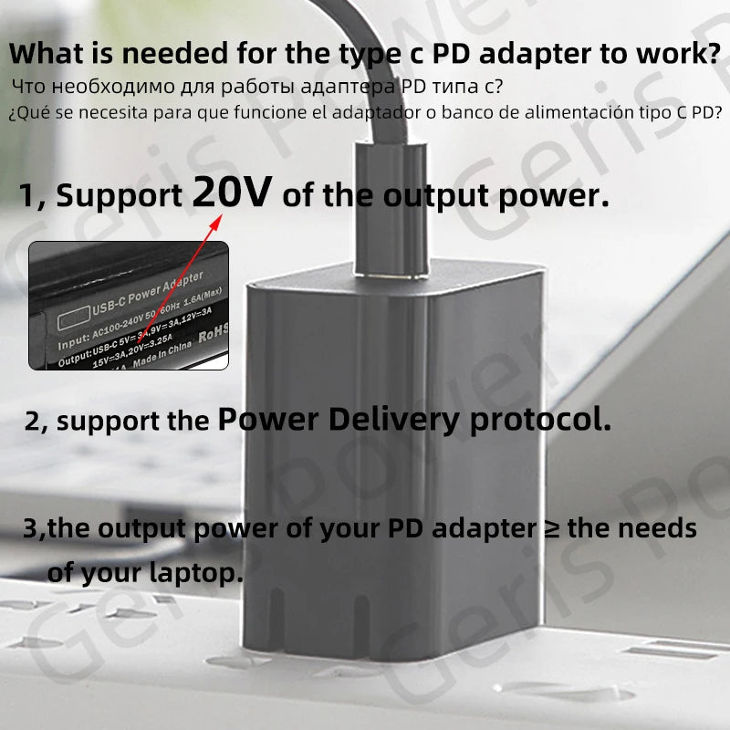 100W USB Type C PD Laptop Power Bank to Laptop Charger Converter for Asus Lenovo Hp Dell Samsung Dc Power Adapter Connector