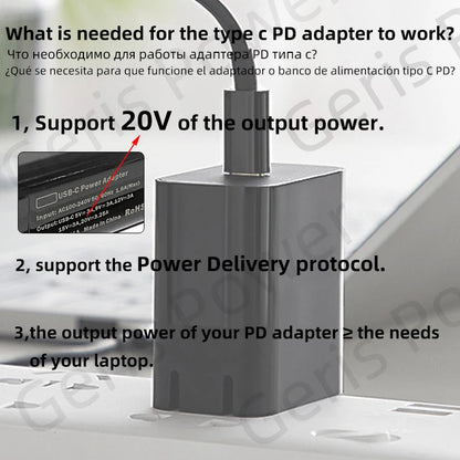 100W USB Type C PD Laptop Power Bank to Laptop Charger Converter for Asus Lenovo Hp Dell Samsung Dc Power Adapter Connector