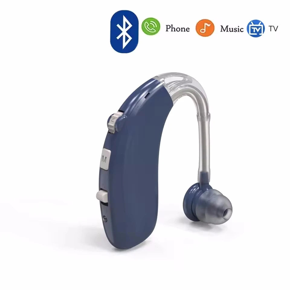 New Best Rechargeable Bluetooth ear Hearing Aid Adjustable Tone Sound Amplifier Portable Deaf Elderly digital BTE Hearing Aids