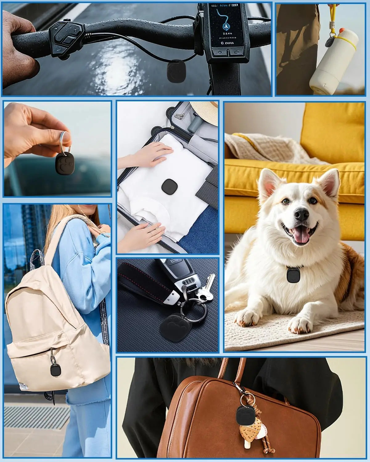 New Air Tag Tracker Dual System Bluetooth Smart Tag Compatible with Apple Find My IOS & Google Find Hub Android,80-100dB Alarm