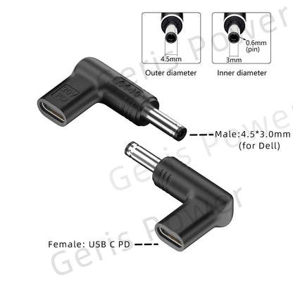 100W USB Type C PD Laptop Power Bank to Laptop Charger Converter for Asus Lenovo Hp Dell Samsung Dc Power Adapter Connector