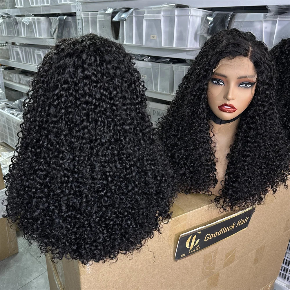 250 3C4A Burmese Curly Human Hair Wigs Curls 13x6 13x4 HD Transparent Lace Frontal Wig For Women Burmese Curly Full Lace Wigs