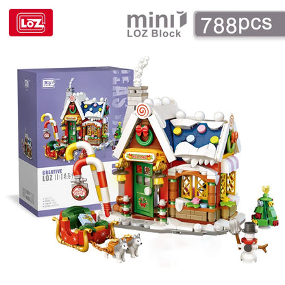 LOZ-1224 Christmas Toys Series Forest House Building Candy House Puzzle model children's Christmas science building block toys