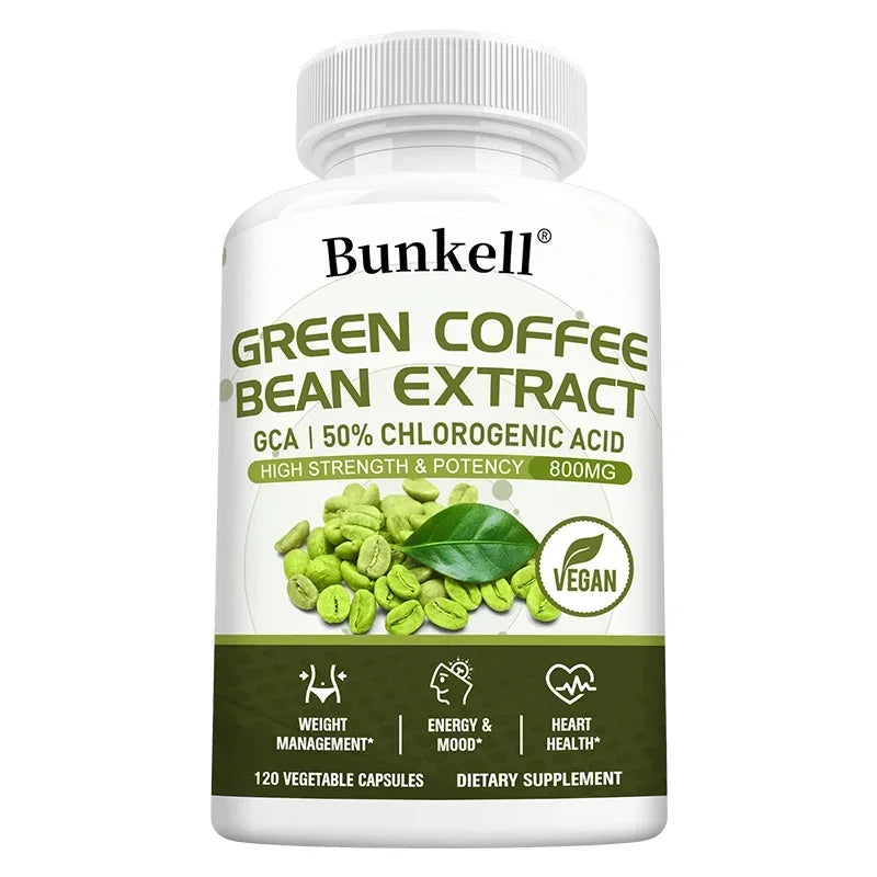 Green Coffee Bean Extract Capsules, Antioxidant, Support Metabolism & Daily Energy, Digestive & Cardiovascular Wellness
