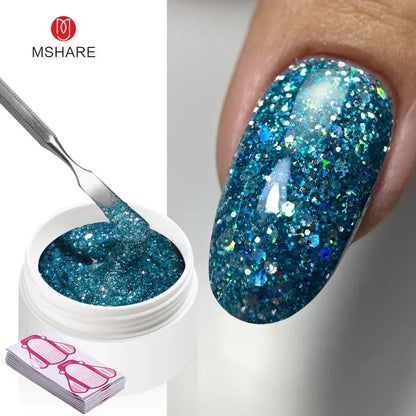MSHARE 50ML Self Leveling Extension Nail Gel Set UV Led Construction Gel For Manicure Extend French Nail Art Build Nail