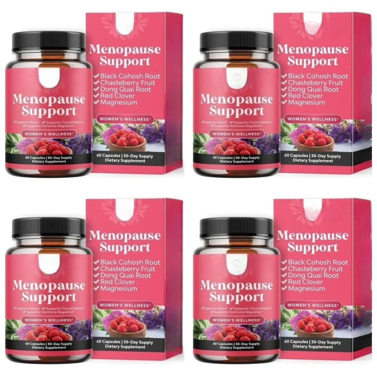Women's Menopause Support Capsules with Dong Quai & Lemon Balm for Mood, Sleep and Hot Flash Support 60 Capsules