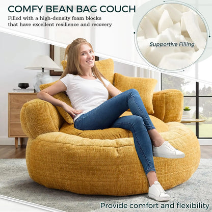 Large Oversized Bean Bag Sofa Chairs Couch with Pillows, Stuffed Round Sofa Chair , Customized Bean Bag Chairs for Adults