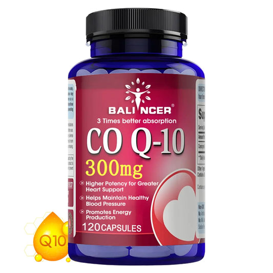 CoQ10 300mg Capsules - Highly Absorbable Antioxidant, Cardiovascular Heart Energy Support, Vegan, Non-GMO, Gluten-Free