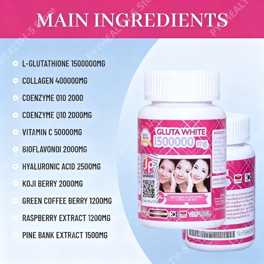 Beauty Nutrition Softgel Capsules with Glutathione Vitamin C Collagen Hyaluronic Acid Zinc Biotin Antioxidant Support 100 Count
