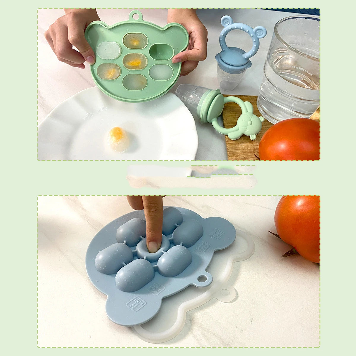 Baby Koala Fruit Feeder Set Food Supplement Feeder BPA Free Silicone Nursing Feeding Freezer Tray Tableware Fresh Food Feeder
