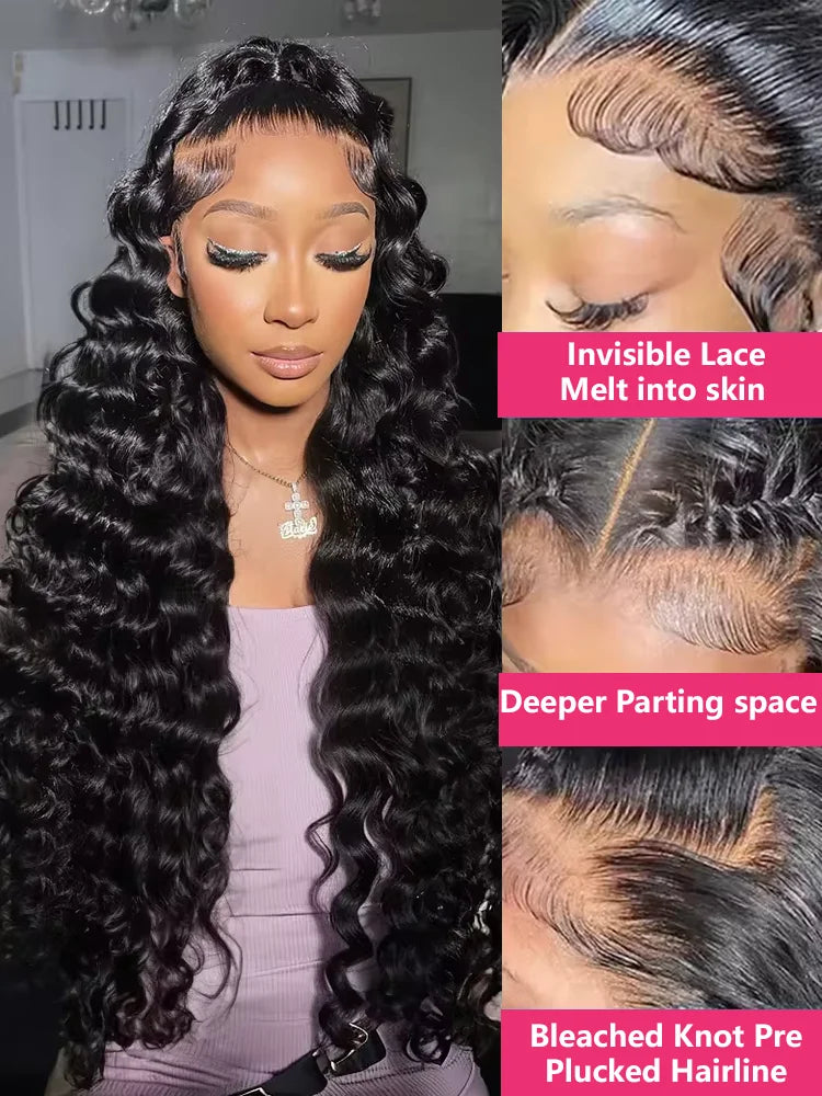 Loose Deep Wave 13x6 Hd Lace Front Human Hair Wig For Women Brazilian Curly Glueless Wigs On Clearance Sale 200 Density 40 inch