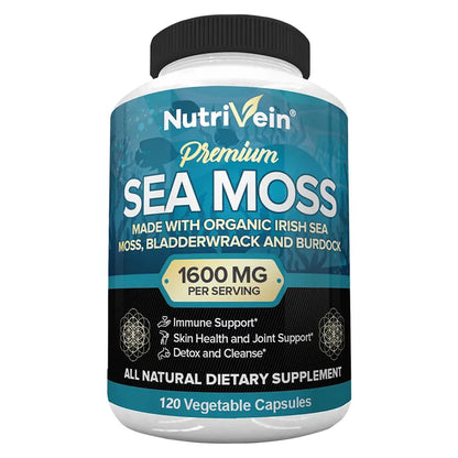 Vegetarian Organic Sea Moss Supports Immune System, Joint Health Intestinal Cleansing Detoxification & Cleansing Skin Supplement