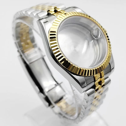 Gold 36mm 39mm Watch Case Stainless Steel Sapphire Glass For NH35 NH36 ETA2824 2836 Miyota8215 8205 821A PT5000 ST2130 Movement