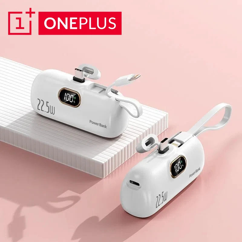 OnePlus 30000mAh Mini Portable Power Bank Capsule Mobile Power Supply Emergency External Battery Fast Charger Type-c For iPhone