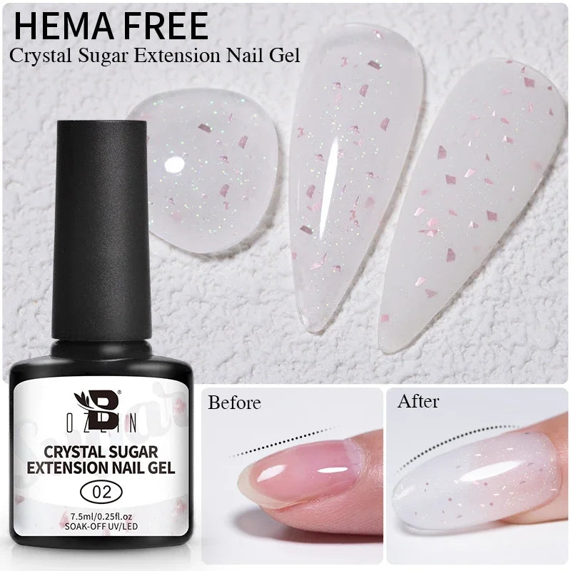 AWStorG 15ML Fiber Builder Nail Gel In A Bottle UV Semi Permanent Clear Pink Nail Strengthener Extension Construction Gel