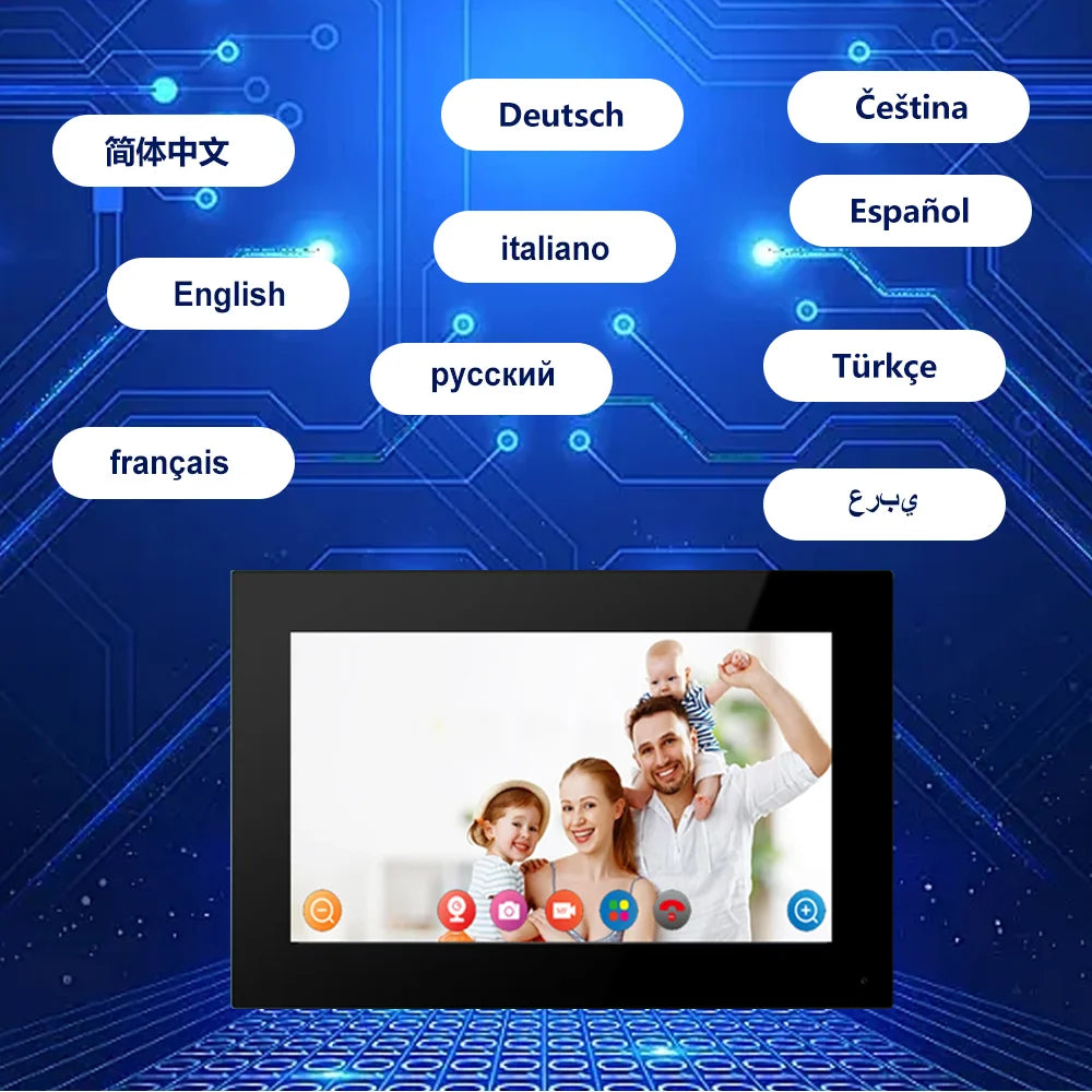4 Wires support tuya app Wifi 1080P Video Intercom Video Door Phone 7'' Touch Monitor Video Doorbell Door Camera Security System