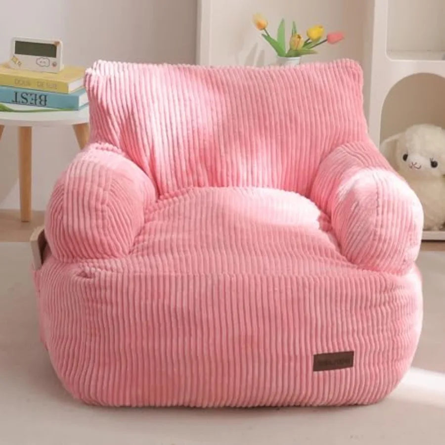 Bean Bag Chair Stuffed Toddler Bean Bag Sofa with Filler Bean Bag Chair for Boys and Girls Lazy Sofa with Pocket Floor Chair fo