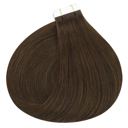 Ugeat Tape in Human Hair Extensions Brown Tape in Extensions for Women Chocolate Brown Invisible Tape in Extensions Real Hair