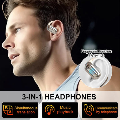 Wireless BT Language Translator Earbuds 144 Languages Ai Translating Earbuds Headphones 3-in-1 for Travel Business and Learning