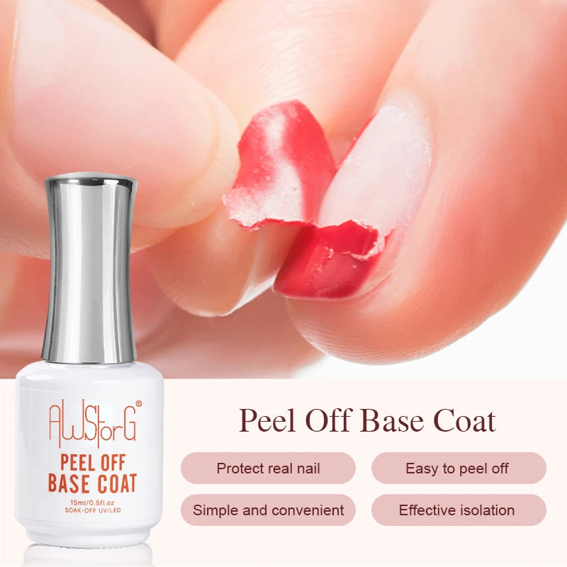 AWStorG 15ML Fiber Builder Nail Gel In A Bottle UV Semi Permanent Clear Pink Nail Strengthener Extension Construction Gel
