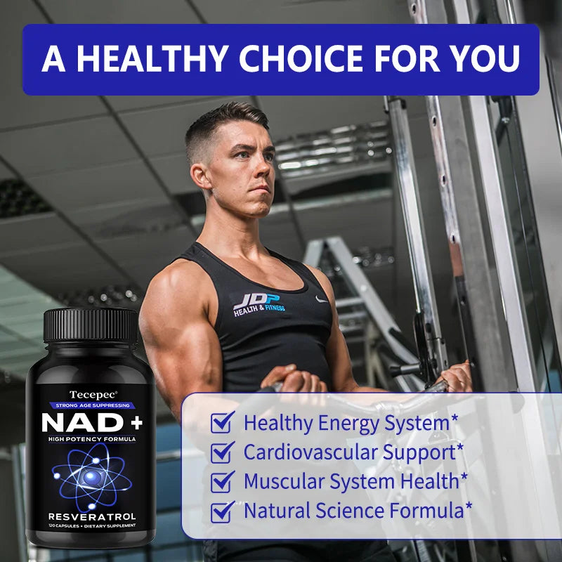 NAD+ Supplements with Resveratrol,Anti-aging and Cellular Health, Strengthens Immune System