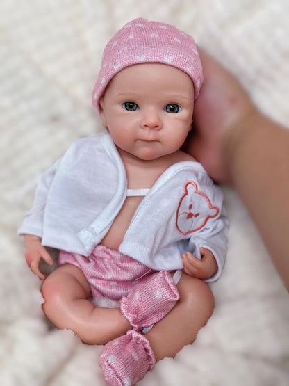 13Inch Cute Girl Bettie Reborn Dolls Open Mouth Whole Body Soft Solid Silicone Painted Reborn Baby Doll Toys Corpo De Silicone