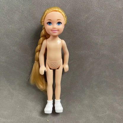 15cm BJD Dolls Shoes Multiple Movable Joints 1/12 3D Simulated Eye Dark Skin Hinge Doll Girl's DIY Dress Up Birthday Gifts Toys