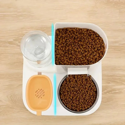 2 in 1 Automatic Pet Feeder and Water Dispenser Set Large Gravity Food Feeder Waterer for Small and Medium Cats Dogs