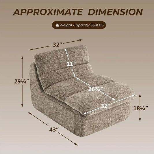 Ergonomic High-Density Foam Bean Bag Chair for Adults - Taupe Washable Cover, No Sag, Ready to Use Merit Sell
