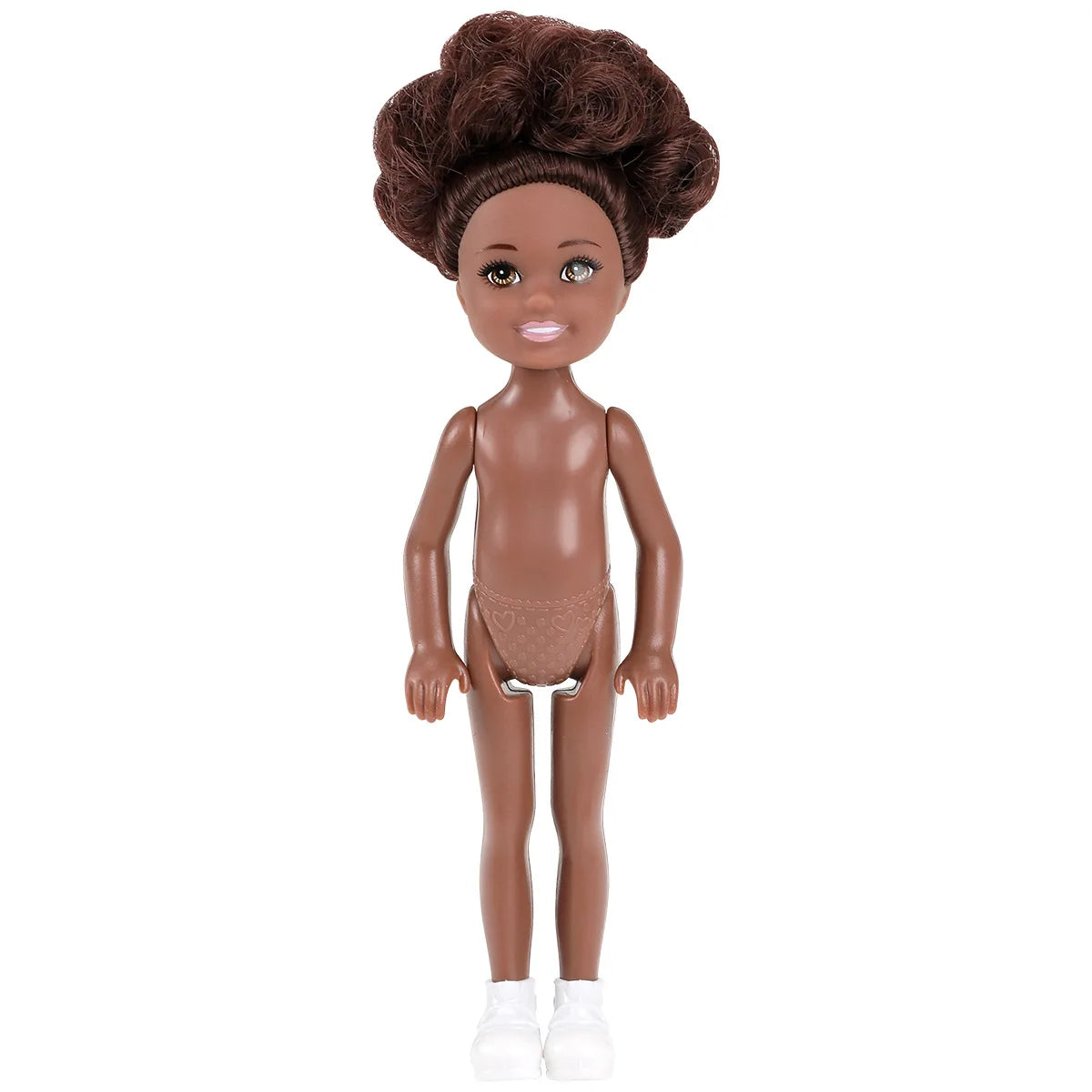 15cm BJD Dolls Shoes Multiple Movable Joints 1/12 3D Simulated Eye Dark Skin Hinge Doll Girl's DIY Dress Up Birthday Gifts Toys