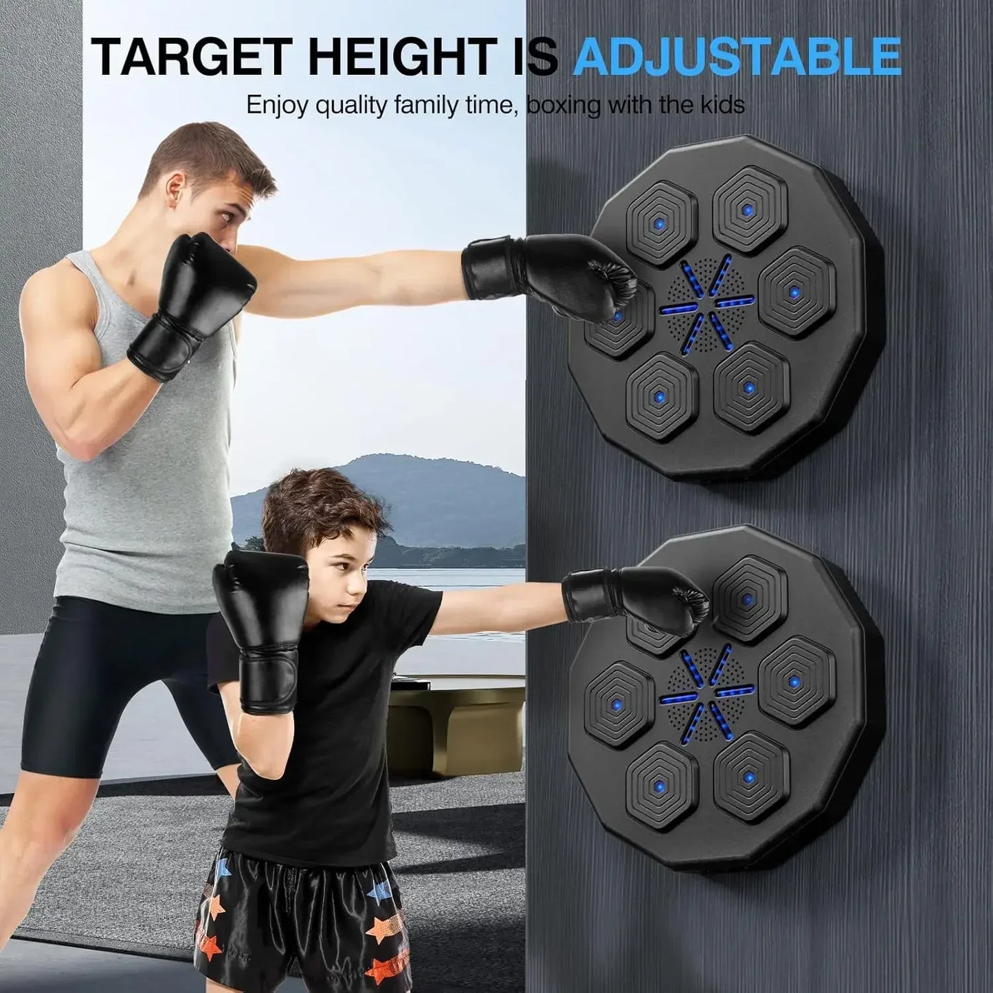 Wall Mounted Smart Musical Boxing Machine with LED Lights Smart Boxing Training Device USB Electronic Wall Mounted Boxing Mat
