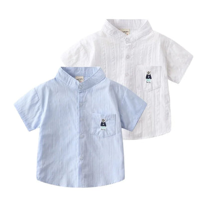 Cute Bear Toddler Boys Shirts Quality Elegant Kids Tops Summer Children's Clothes