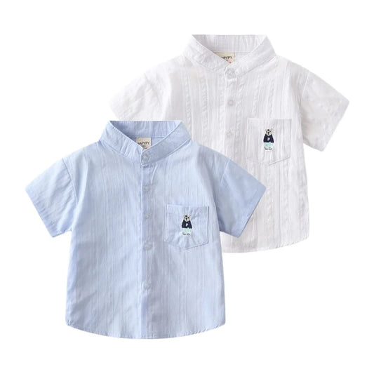 Cute Bear Toddler Boys Shirts Quality Elegant Kids Tops Summer Children's Clothes
