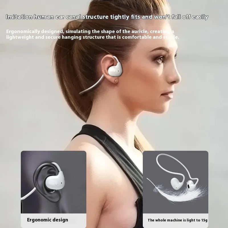 Open-Ear Air Conduction Earbuds Bluetooth Detachable Wireless Headphones with Built-in Mic Ideal for Sports Workouts Music Daily