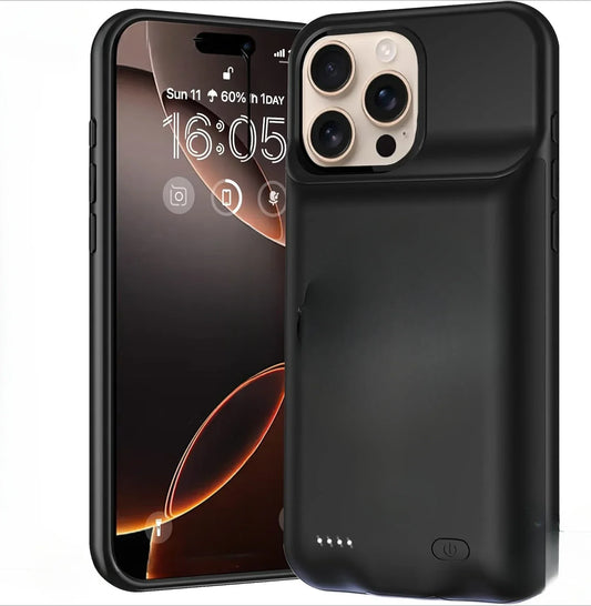 Power Case for iPhone 16 Pro Smart Battery Charger Case Battery Pack Rechargeable Power Bank External Battery Charging Cover