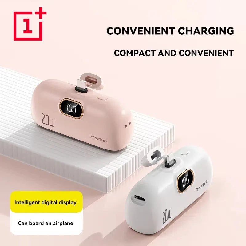 OnePlus 30000mAh Mini Portable Power Bank Capsule Mobile Power Supply Emergency External Battery Fast Charger Type-c For iPhone