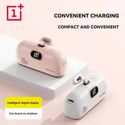 OnePlus 30000mAh Mini Portable Power Bank Capsule Mobile Power Supply Emergency External Battery Fast Charger Type-c For iPhone