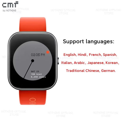 Global Version CMF by Nothing Watch Pro 1.96" AMOLED Bluetooth 5.3 BT Calls with AI Noise Reduction GPS Smartwatch CMF watch Pro