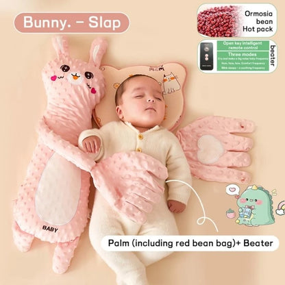 Infant Sleeping Comforter Soft & Breathable Cartoon Pacify Hand Soother with Automatic Beating for Better Sleep Quality A2UB