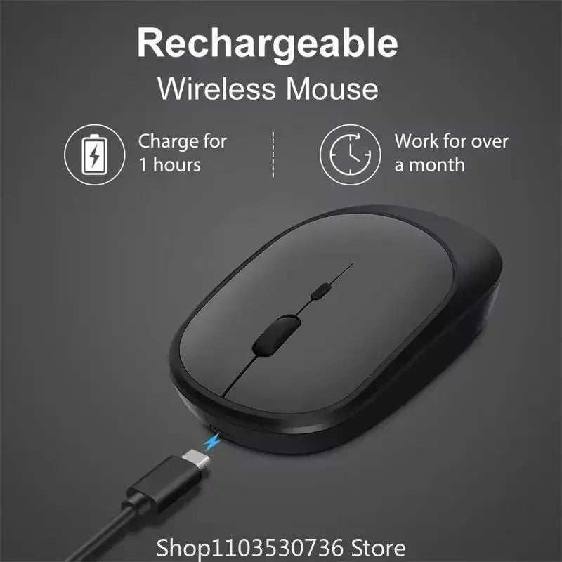 2025 New Wireless Mouse Bluetooth USB Silent Mice Adjustable DPI Ergonomic Design Rechargeable Gaming Mouse For Xiaomi Tablet