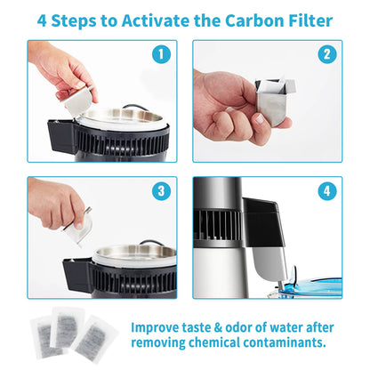 SucceBuy 4L Water Distiller Purifier Filter 1 L/H Distilling Speed Dispenser Drinking Bottle Softener Touch Screen Home Use - Merit Sell