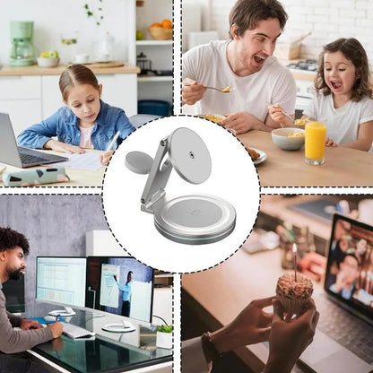 Wireless Charging Station Anti-Skid Adjustable Charging Dock Zinc Alloy Phone Watch Charging Stand With 360 Rotation Design