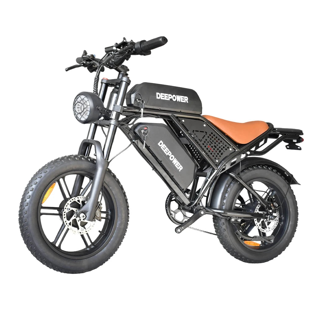 DEEPOWER S8 Electric Bicycle 1500W/2000W Dual Motor Electric Bike 60Ah Large Capacity Battery Ebike 20*4.0'' Fat Tire Men's Bike