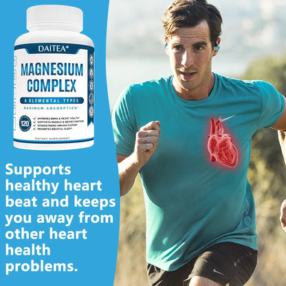 Daitea Magnesium Complex Capsules - Mobility and Flexibility Supplement, Cardiovascular Health, Sleep, Muscle Relaxation, Stress