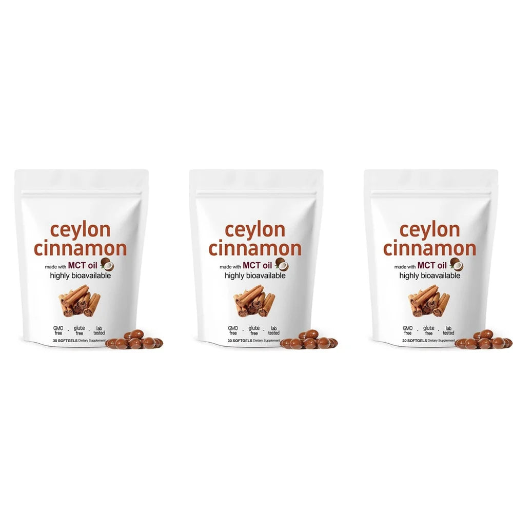 Ceylon Cinnamon Softgels, 600 Mg Ceylon Cinnamon Extract (12:1) for Glucose Metabolism Support and Lipid Balance, 30 Softgels