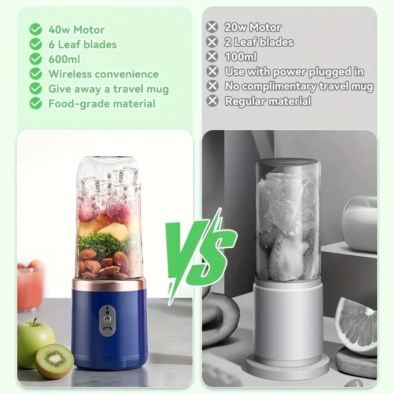 400ml Electric Juicer Double Cup Portable USB Fruit Blender Mixer for Juice Milkshake Smoothie Making Multifunction Juice Maker