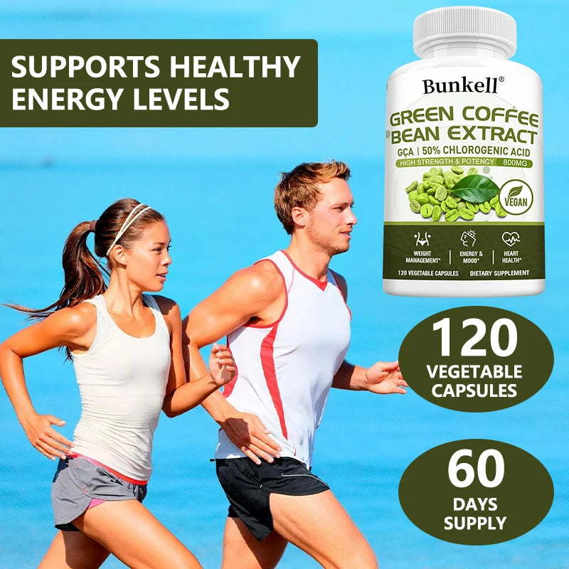 Green Coffee Bean Extract Capsules, Antioxidant, Support Metabolism & Daily Energy, Digestive & Cardiovascular Wellness