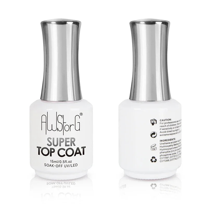 AWStorG 15ML Fiber Builder Nail Gel In A Bottle UV Semi Permanent Clear Pink Nail Strengthener Extension Construction Gel