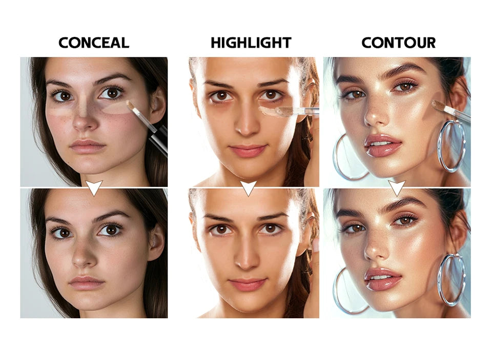 lakerain 5 color multipurpose concealer natural finish brighten skin tone cover dark circles concealer liquid
